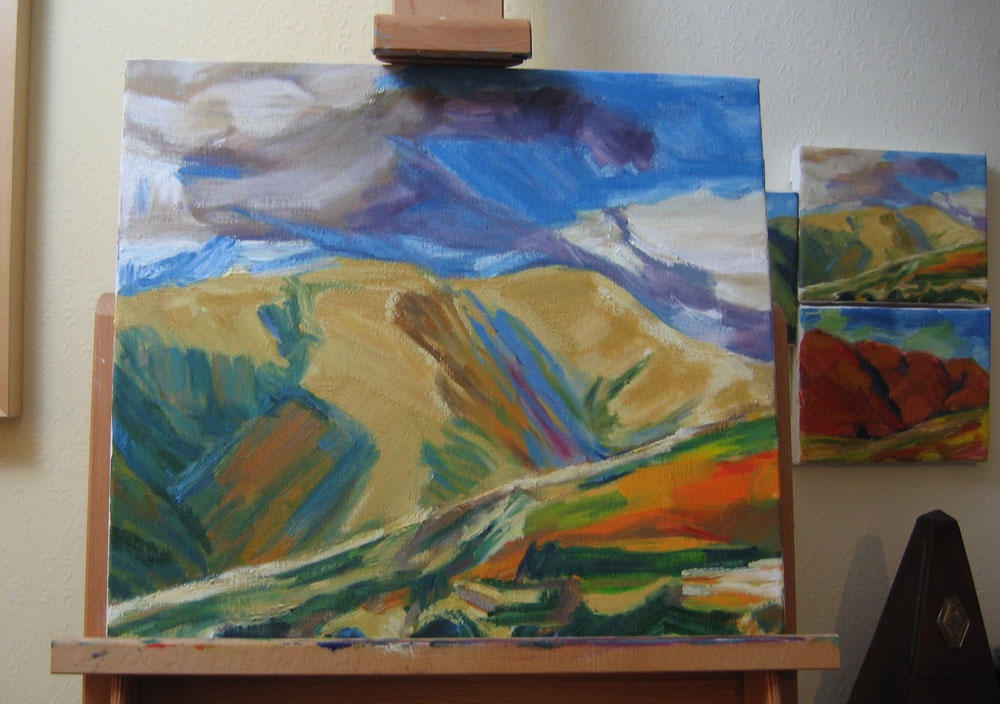 work in progress, Crosdale painting, oil on canvas