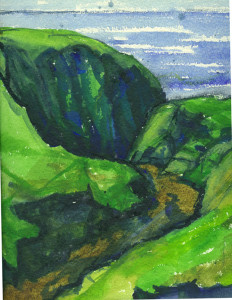 watercolour painting of Dibidal gorge