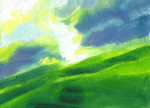 oil painting of sunlight and cloud